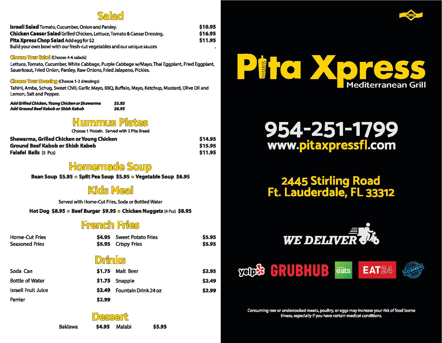 Mediterranean Delivery Fort Lauderdale, FL Pita Xpress Mediterranean Grill